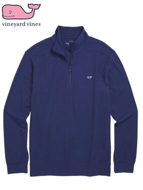 NWT Vineyard Vines Broadsfield Men's Med Navy Half-Zip Pullover
